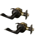 Two Pack Metal Passage Door Knobs in Oil Rubbed Bronze Finish, Built To Last Non Locking Interior Hardware For Everyday Use