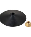 7 Inch Medium Density Rubber Backing Plate With 5/8-11 Flange Nut For Compounding And Polishing Pads, black rubber and brass components
