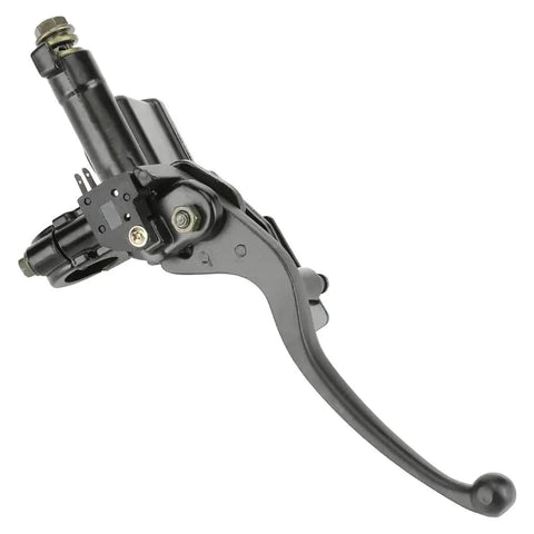Side view of 7/8 Inch ATV Left Hand Hydraulic Brake Master Cylinder Lever Fits 50cc Through 125cc Chinese Quad Bikes aluminum lever