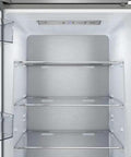 Pro Grade Built In Convertible Refrigerator And Freezer Combo With No Sweat Inverter Cooling 13.6 Cu Ft Capacity interior view with shelves.