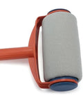 Premium Flocked Paint Roller Edger Tool For Walls And Trim Skip Those Tape Traps Enjoy Zero Prep Pour And Paint System That Delivers A Smooth As Silk Look Definitely Gonna Nail Your Next Project, featuring a gray microfiber roller and orange handle.