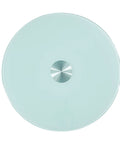 Top view of Tempered Glass Lazy Susan Turntable for Dining Tables, heavy duty round swivel serving tray, 38 inch diameter