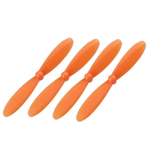Four orange propellers from 20Pcs RC Quadcopter Propeller Set For H107 Series Drones 5.5cm Orange Replacement Spare Parts Lightweight Eco Friendly