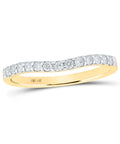 Next Level 10K Yellow Gold Natural Diamond Machine Set Anniversary Band Ring For Her With GH Stones That Shine Bright Comes Wrapped In A Polished Gift Box For Women Who Deserve The Best, shown from the side, featuring natural diamonds.