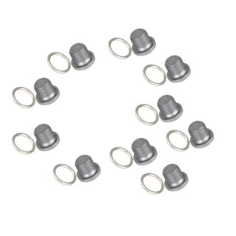 Heavy Duty 10 Pack Engine Oil Pan Drain Plug Kit For VW Audi Compatible With CC Q3 Q4 Q5 Q7 TT Plus Fit Part N0138157 And 813036, 10 metal drain plugs with sealing washers