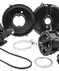 Badass 75 Amp Alternator Kit With Pulley Belt Stand Backing Plates High Output Upgrade For Amp Hungry Rides display showing alternator, belt, and brackets.