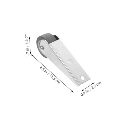 2 Pack Heavy Duty Barn Door Rollers Built Tough For Dead Silent Gliding, metal pulley wheel with measurements, easy sliding.