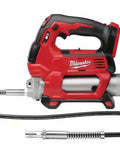 Two Speed Grease Gun Bare Tool With 10000 PSI Max, 48 Inch Flexible Hose, Air Bleeder Valve, Lock On Off Trigger, Red and Black Design