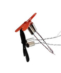 Beefy Four Pack Of 716 Brushless Drone Motors 2CW 2CCW with 46mm Propellers showing red and black props for quadcopters