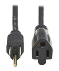 Heavy Duty 10 Ft 16 AWG Power Extension Cord, 13 Amp 120 V NEMA 5-15P To 5-15R Black end connectors for reliable power.