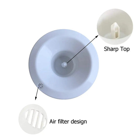 Top view of Smart Seat Bottle Holder Replacement Part For Water Dispensers showing sharp top and air filter design.