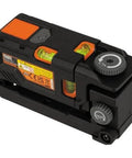 Magnetic Pocket Laser Level with 360 Degree Wall Attachment, red laser line reaches 30 feet, 3 bubble vials, adjustable body shown