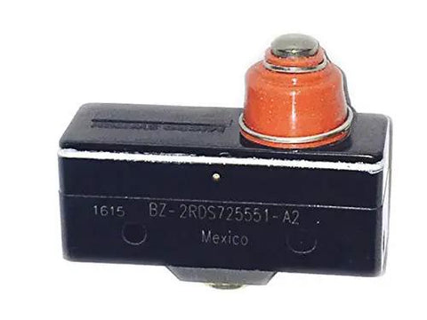 Knockout Snap Action SPDT Basic Switch With Low Overtravel Plunger And Screw Terminals, compact design for reliable control circuits.