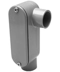 No Nonsense Pvc L L Conduit Body 3 4 Inch Trade Size Csa Listed For Indoor Outdoor And Direct Burial Wiring Runs In Residential Or Commercial Electrical Projects 2 Pack gray PVC conduit body with lid and connector.
