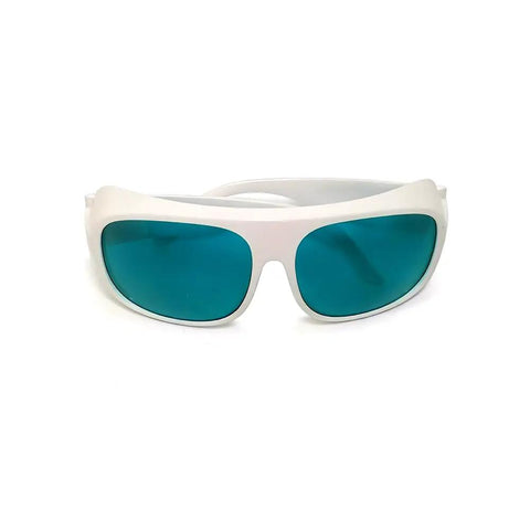 Straight Up Tough Laser Safety Glasses For Red Beam Work Featuring Od6 Plus Filter and Dir Lb5 Rating, with teal lenses.