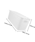 Slick White PP Plastic Drawer Organizer Box With Comfortable Handle Grip For Quick Sorting Bras Socks Ties And Everyday Gear To Keep Your Room Neat On The Daily, size dimensions provided.