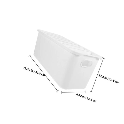 Slick White PP Plastic Drawer Organizer Box With Comfortable Handle Grip For Quick Sorting Bras Socks Ties And Everyday Gear To Keep Your Room Neat On The Daily, size dimensions provided.