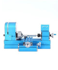 Top Rated Qiokoith Mini Metal Lathe 20000Rpm, compact blue machine for precision woodworking and metalworking projects.
