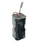 4 Cell AA Battery Holder 6V With Futaba JR 3 Pin Servo Connector And Dupont Connector shown in vertical view