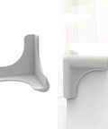 4 Pack Silicone Corner Guards For Furniture And Cabinets Baby Edge Protectors shown on a table edge, gray silicone material