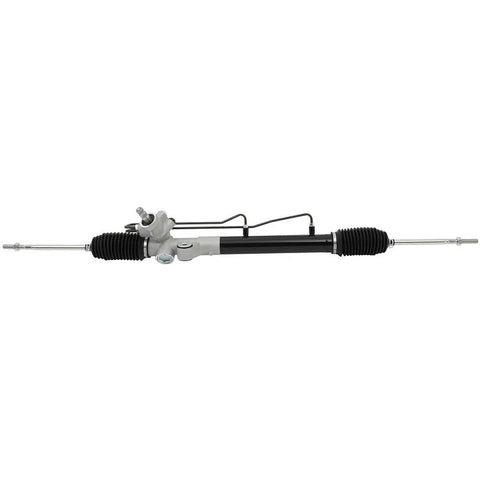 Solid OE Power Steering Rack And Pinion Assembly Straight Out Ready To Bolt Right On For Nissan Sentra side view, durable steel, direct fit replacement part 490014Z001.