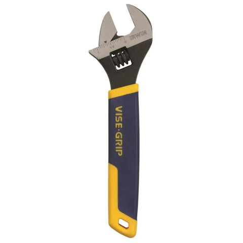 Adjustable Wrench 8 Inch Chrome Vanadium with ProTouch Grips, Imperial and Metric Scales, Extra Wide Capacity, Hang Hole for Wall Storage, Durable Hand Fatigue Free Design for Pros and DIYers