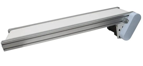 PVC Flat Belt Conveyor System With Aluminum Frame Adjustable Speed 47.2 Inch Long And 7.87 Inch Wide 110V 60Hz White 120W