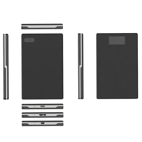 Slick 2.5 Inch Sata Hard Drive Enclosure Boasting Usb 3.0 Hookup with durable ABS shell in various angles.