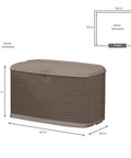 Beefy 73 Gallon Resin Outdoor Storage Deck Box Weather Resistant Brown For Patio Backyard Pool Toys Cushions Garden Tools