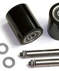 Heavy Duty Load Wheel Kit For Manual Pallet Jack Fits Pallet Master PM5 With Two Ultra Poly 70D Load Wheel Assemblies Bearings Axles And Fasteners Black