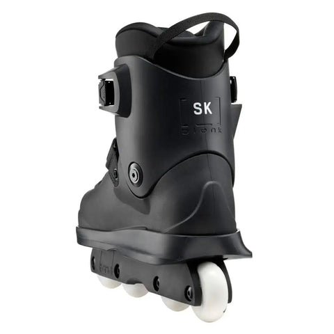 Rear view of Unisex Fitness Inline Skates For Street And Park Cruising, Dope Urban Performance Inline Skates With Durable Soleplate, Black.
