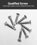 110 Pieces Size 8 Flat Head Sheet Metal Screws Assortment Kit In 410 Stainless Steel With Self Tapping And Self Drilling Design, shown in pile