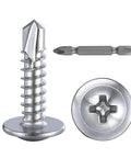Close-up of a 300pcs #8 x 3/4 Inch Sheet Metal Self Tapping Screw with truss head and screwdriver bit, 410 stainless steel.
