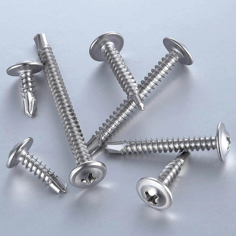 200pcs #8 x 1 Inch Sheet Metal Self Tapping Screws 410 Stainless Steel Truss Head High Strength Quick Tapping Screws display