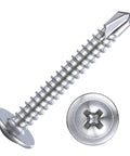 Close-up of 200pcs #8 x 1 Inch Sheet Metal Self Tapping Screws 410 Stainless Steel Truss Head High Strength Quick Tapping Screws