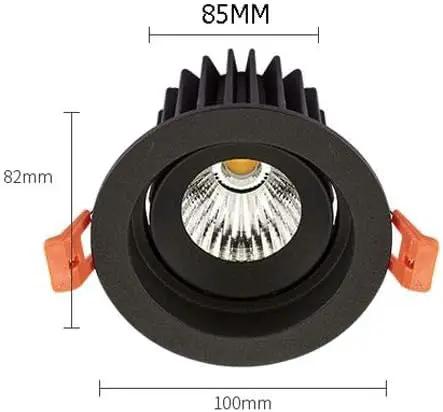 DJVHSRI Recessed Lighting Housing Trim Kits black downlight showing dimensions 85MM and 100MM for easy installation.
