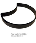 Crescent Shape Stepping Stone Mold For DIY Garden Walkways And Lawn Paths Plastic Paver Mold shown in black with dimensions