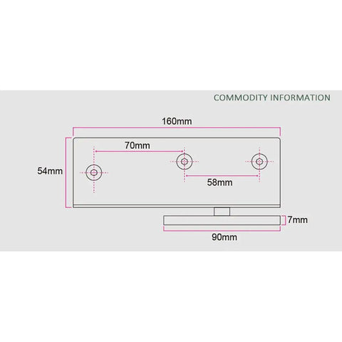 Diagram showing Frameless Glass Door Hinges 360 Degree Heavy Duty Pivot Kit in 304 Stainless Steel dimensions and measurements.