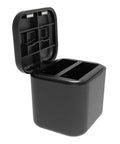 Open High Speed Dual Channel Battery Charging Hub For Action Cameras With Fast Charge Port showing two charging slots.
