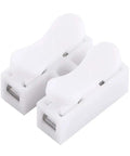 Spring Clamp Terminal Wire Connector Pack 100 Quick Release 2 Pin 10A 220V White Cable Connector for Wiring Harness