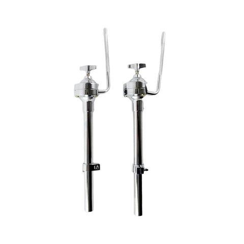 Heavy Duty Universal Drum Stand Bracket Rock Solid Metal Mount with chrome finish, designed for stable drum support in setups.