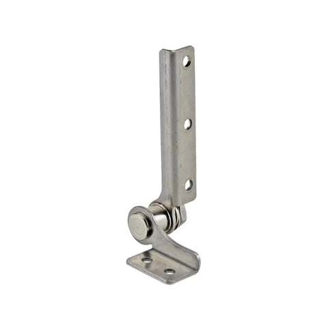 Side view of 304 stainless steel damping torque hinge with vertical mounting plate and base plate.