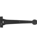 15 Inch Black Wrought Iron Strap Hinge With Spade Tip Heart Style For Doors And Gates Includes Mounting Hardware Pack Of 2 Rustproof Powder Coating