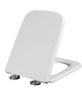 Square Modern Toilet Seat Featuring Whisper Quiet Soft Close Hinges Sturdy Polypropylene Shell Provides A Straight Up Hassle Free Swap And Delivers Silky Smooth Closures With Zero Drama Or Noise - White polypropylene, 45x36cm