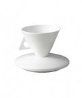 Classic White Bone China Espresso Cup And Saucer Set Designed For Your Daily Coffee Grind Holds 3.4 Ounces Of Precision Shots, side view