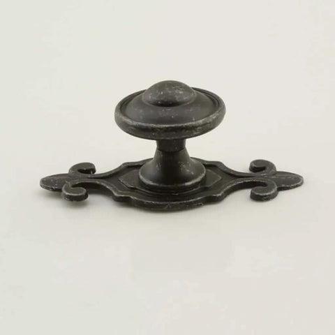 Vintage Bronze Door Knob Handles Set For Cabinets And Drawers Classic Furniture Pulls on ornate backplate