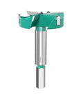 Floweringbeter 3-edged hole opener cutter with hex shank; green head, silver shank, 50mm marking.