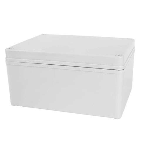 Built Tough Weatherproof Outdoor Junction Box With Mounting Plate For Electrical Distribution ABS Plastic IP67 Waterproof Enclosure Heavy Duty DIY Electrical Box 200mm By 150mm By 100mm, white ABS enclosure