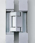 Front view of Heavy Duty Invisible Door Hinge With 3 Way Adjustment For Vertical, Horizontal And Depth, Hidden Screws For Clean Look, Supports Up To 220 Lb With 2 Hinges, Doors 1.5 Inch Thick To 94.5 High And 35.5 Wide, Chrome Finish Sugatsune Hes3d-E190.