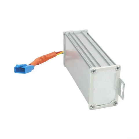 Heavy Duty DC To DC Converter Step Down 72V 80V 96V 100V 120V Input To 12V Output 20 Amp Power Supply For E Bikes Scooters And Car Accessories With Short Circuit Protection And High Efficiency Voltage Regulation, silver metal housing with blue connector